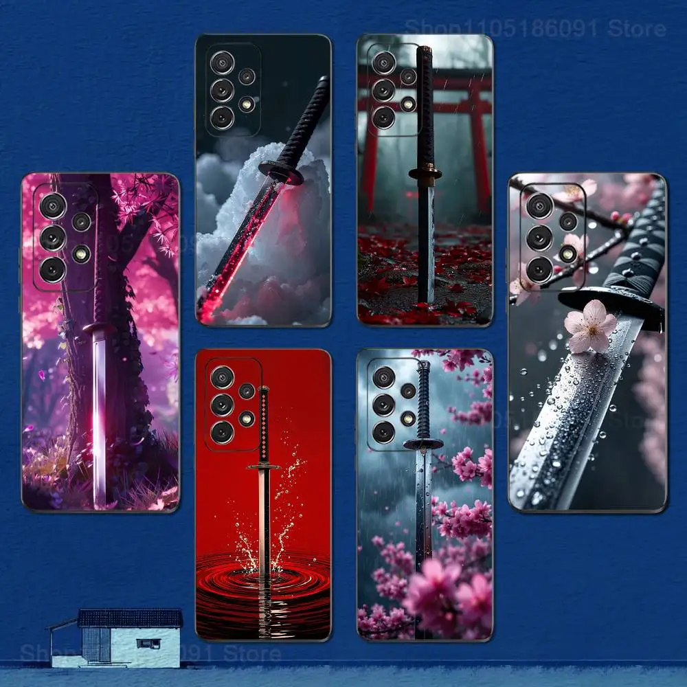 

Cool Samurai Sword Phone For Samsung S22,S25,S24,S23,Ultra,FE,Plus,S21,S20,S10,S9,Lite,Soft Silicone Black