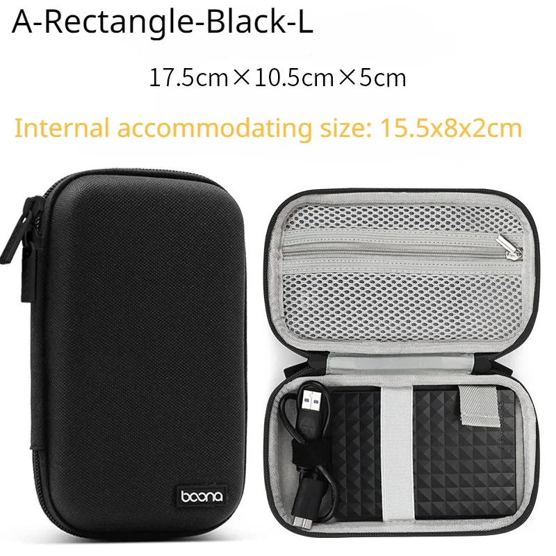 NONE Tragbare Mini Hard Shell Digital Gadgets Lagerung Tasche Künstliche Leder Kopfhörer Ladegerät Fall Datenkabel U Disk Organizer 3