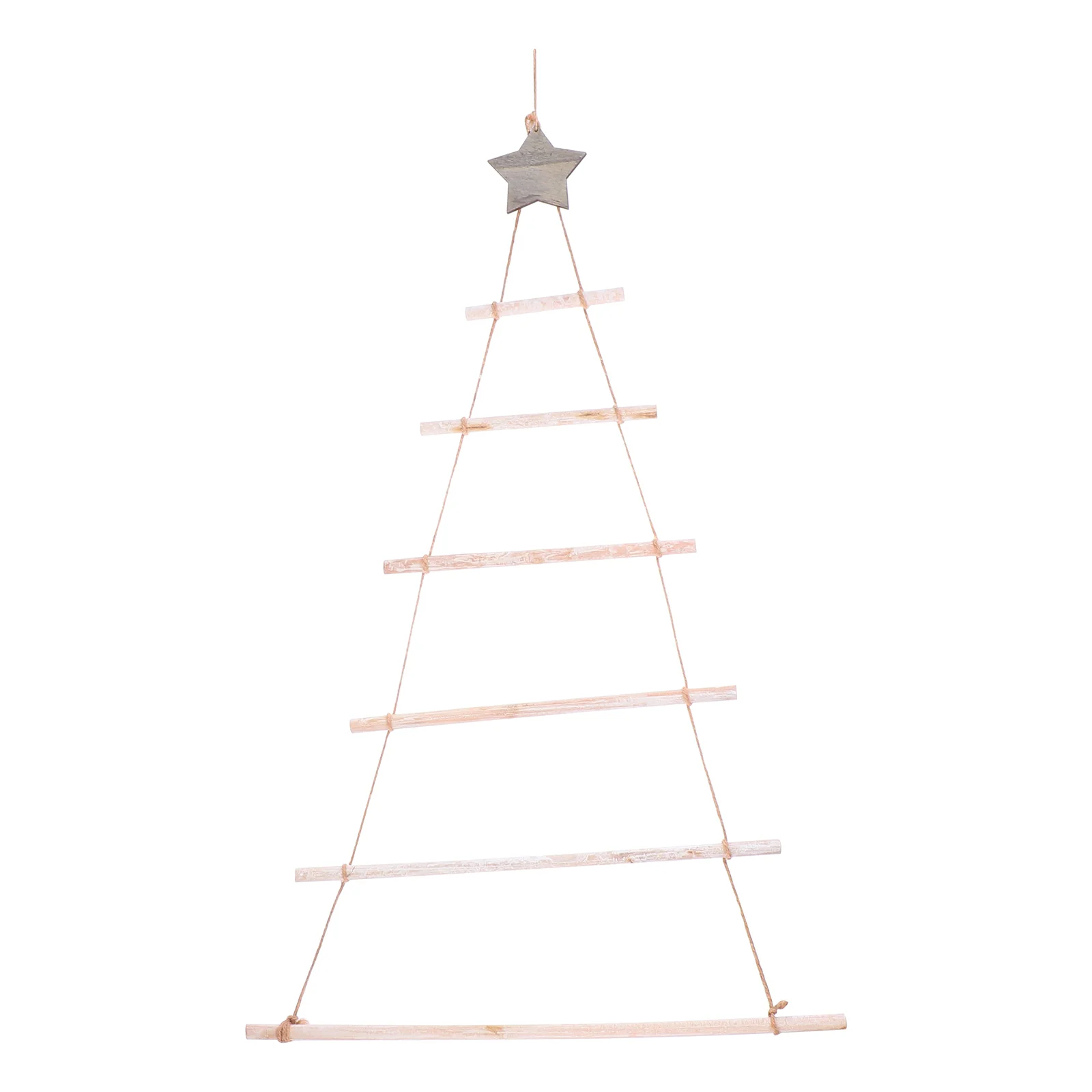 Christmas Tree Wall Hanging Wood Ladder Rack Xmas Rope Decoration Corner Shelf Garland