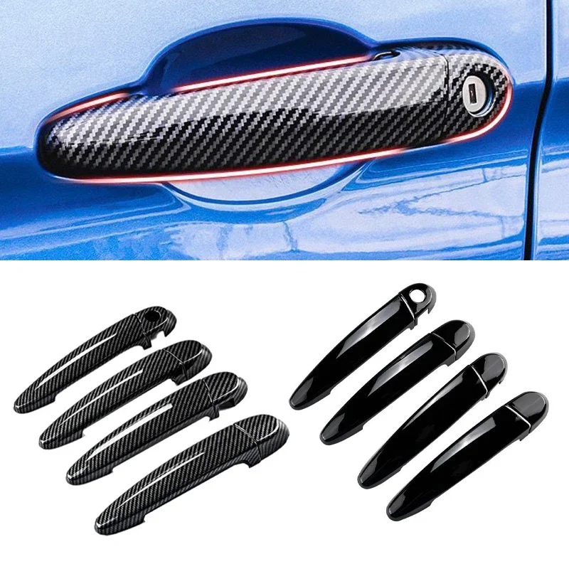 Cubiertas de manija de puerta Exterior de coche, embellecedores negros brillantes LHD para BMW Serie 1, 3, E87, E90, E91, E92, E93, F30, X1, X2, X3, X4, X6, accesorios para automóviles
