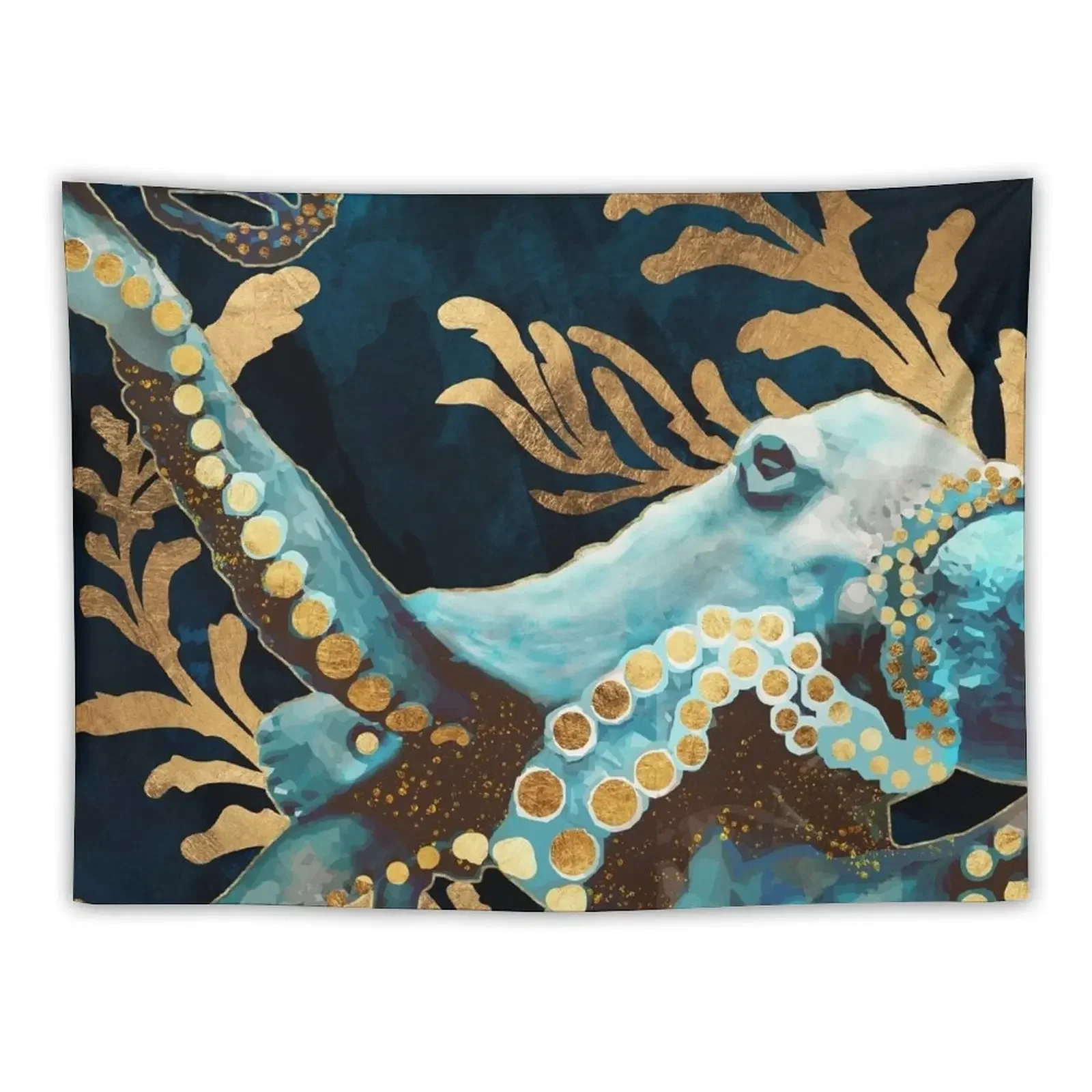 

Indigo Octopus Tapestry Decorative Paintings Room Ornaments Decorative Wall Murals Tapestry