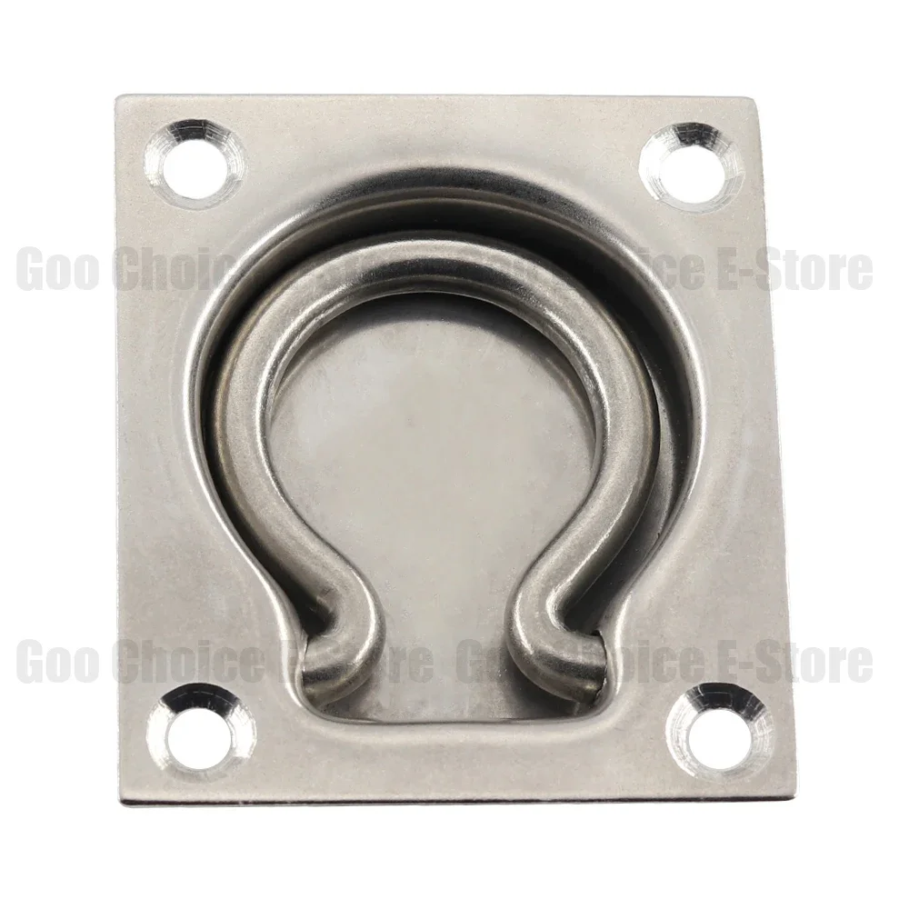 304 Stainless Steel Recessed Plate Floor Rope Tie-Down Lashing  D-Ring Pad Tiedown Anchor for Trailer Truck