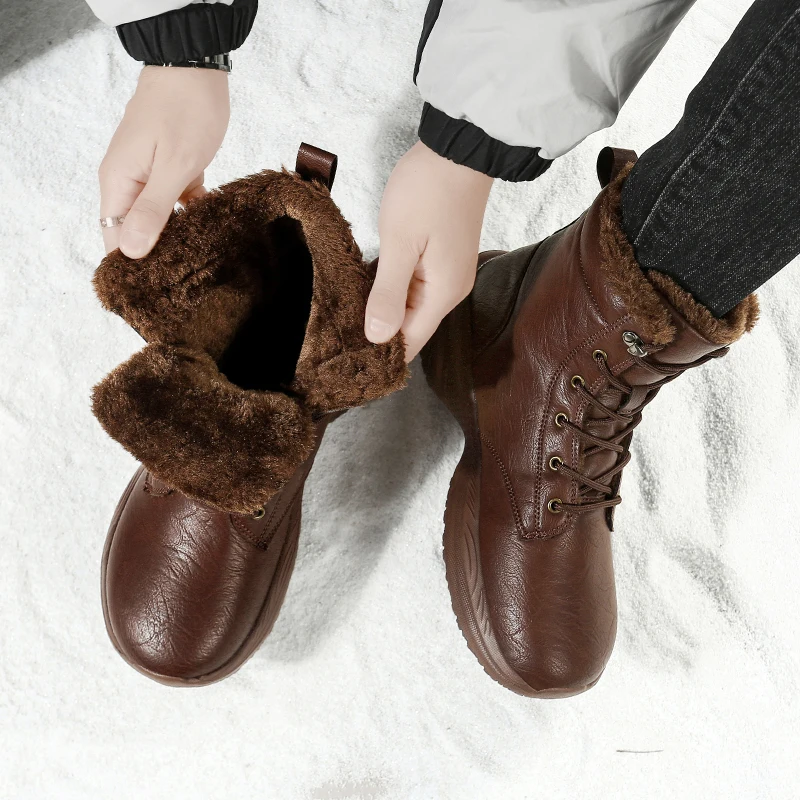 Men Winter Snow Boots for Waterproof Wide Toe Sneakers Super Keep Warm Men's Shoe New Fashion Outdoor Hiking Motorcycle Boots