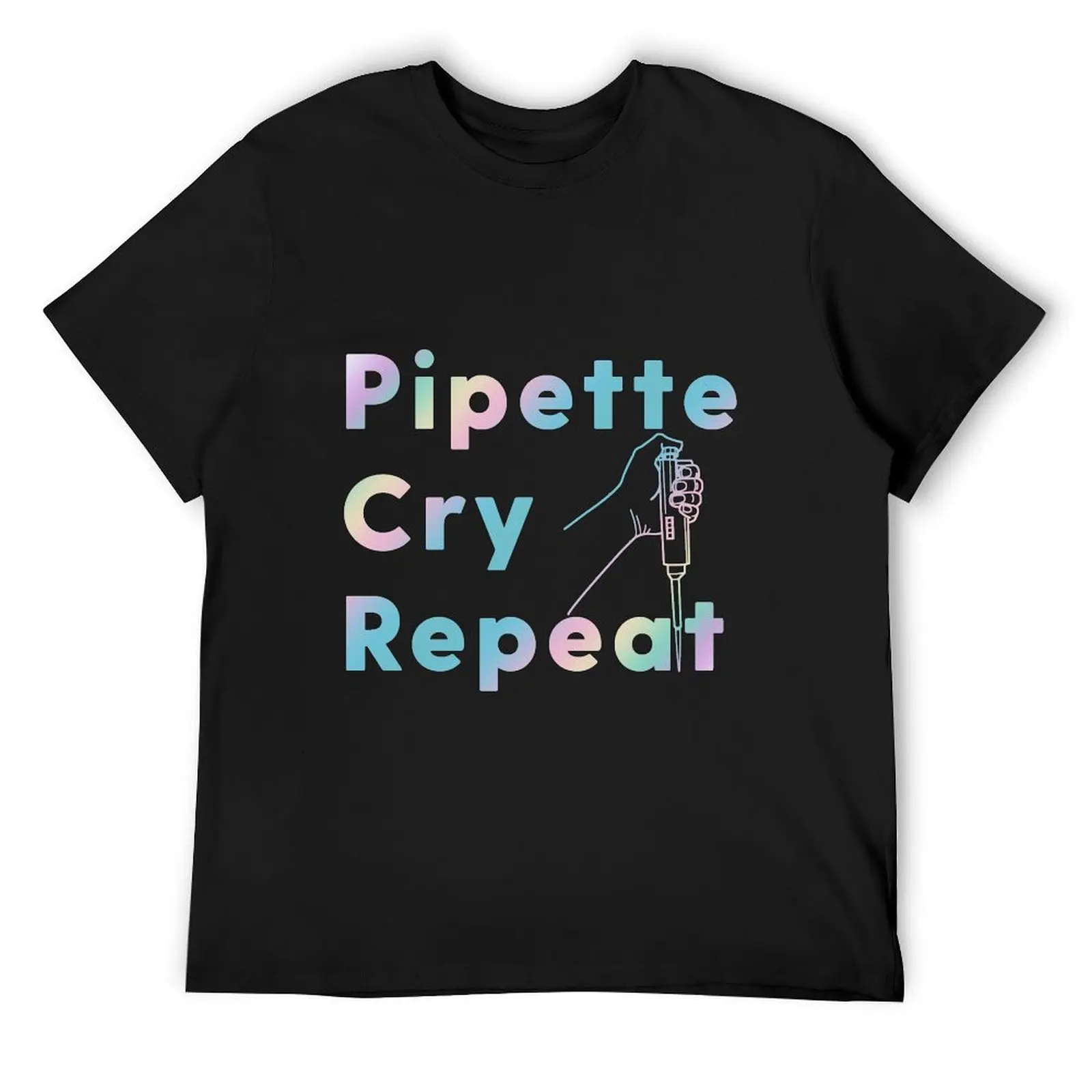 PCR Pipette Cry Repeat Holographic T-Shirt Blouse anime boys whites T-shirts for men cotton