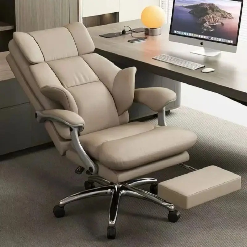 

Real leather boss, light luxury, adjustable recliner, nap, ergonomic computer sofa chair