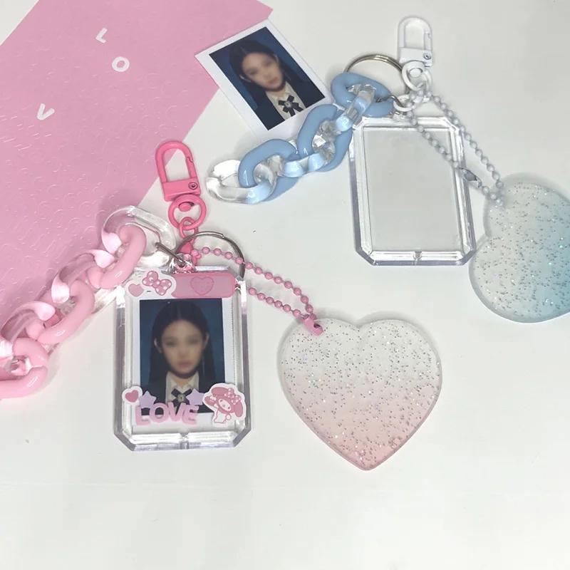 

1 Inch Keychain Card Cover Acrylic Card Cover Decoration Transparent Card Cover Multicolor Decorative Universal Acrylic DIY