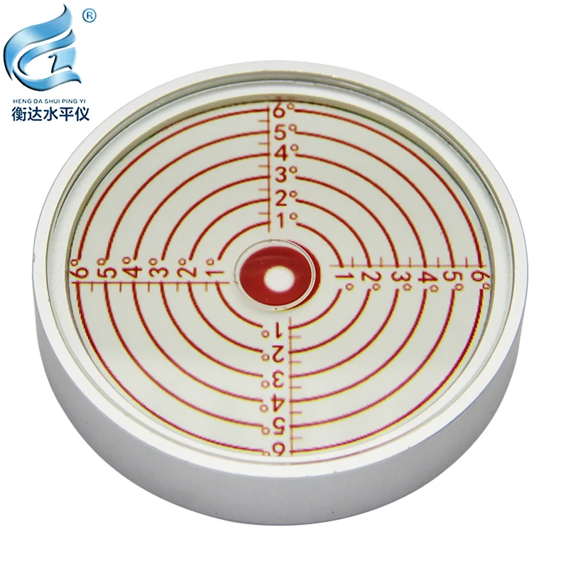 Metal universal level, round level with internal scribed line, level bubble, high-precision level with mounting hole, 80 * 15mm