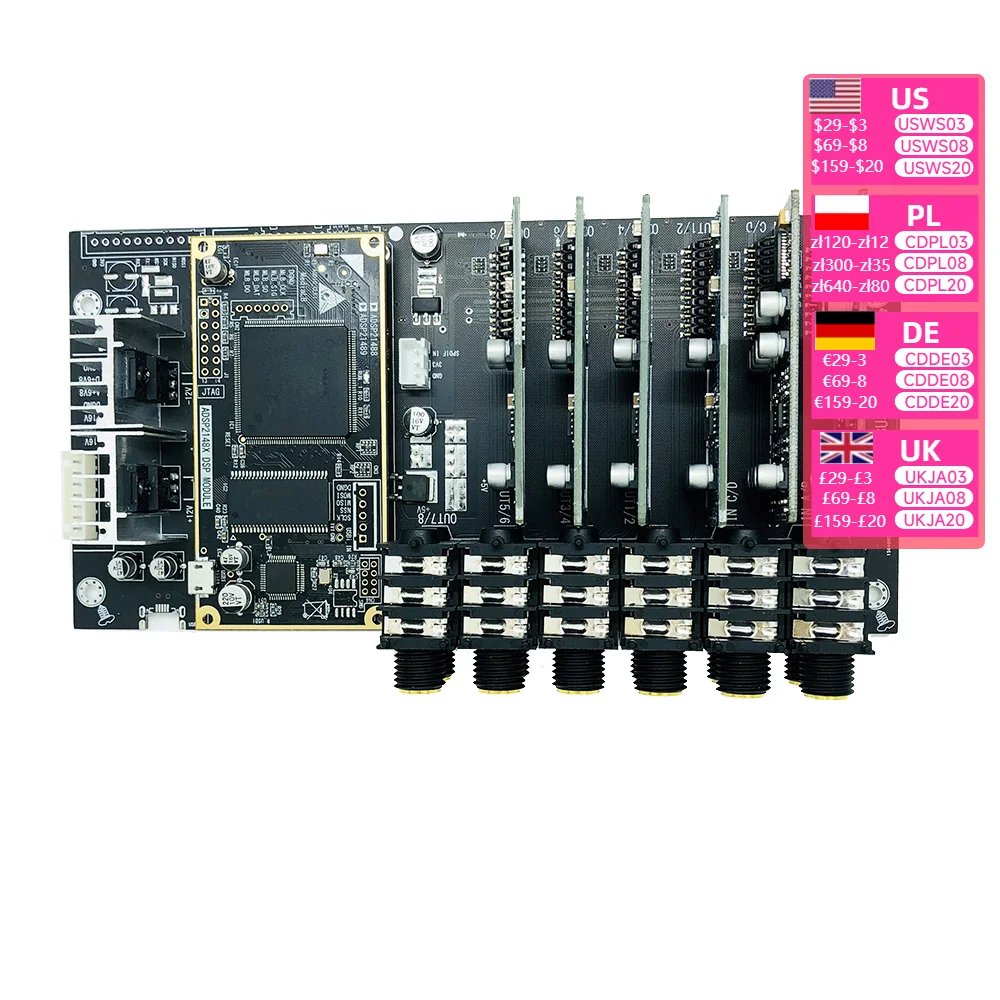 Nvarcher ADSP-21489 DSP Development Moudle ADC PCM180 Input DAC PCM1798 CS398 Output Board   6  /   8  Processor