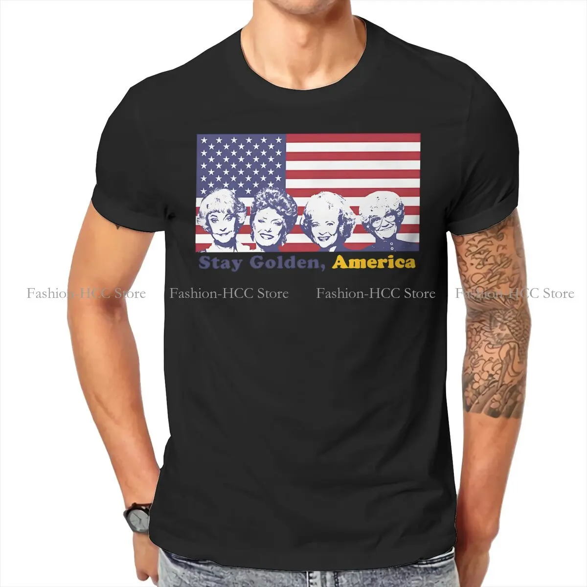 Golden Girls Original TShirts Stay Golden America Print Men's T Shirt New Trend Size S-6XL