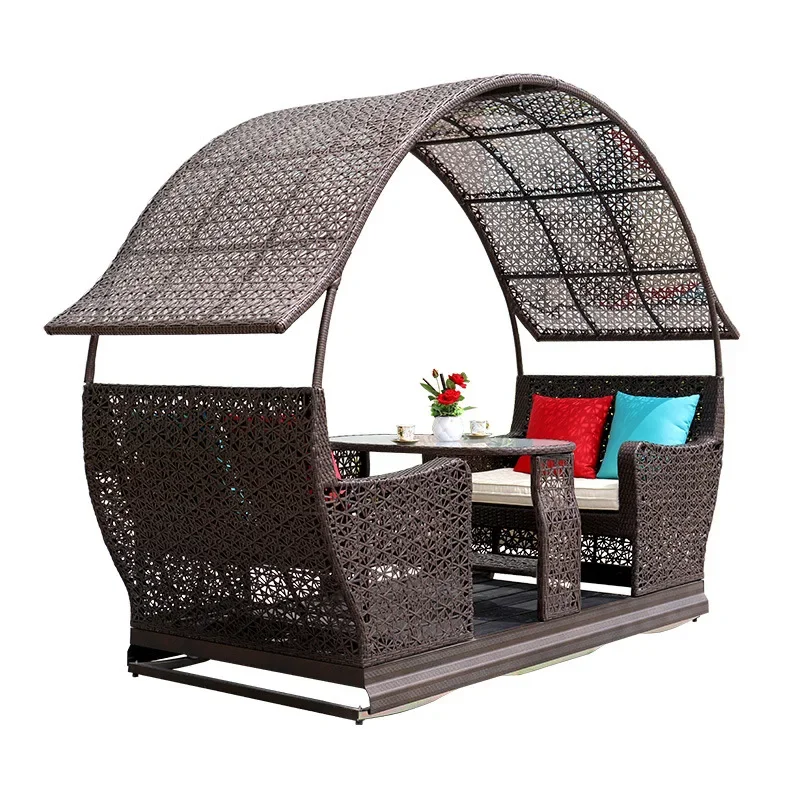 Outdoor rattan rocking chair