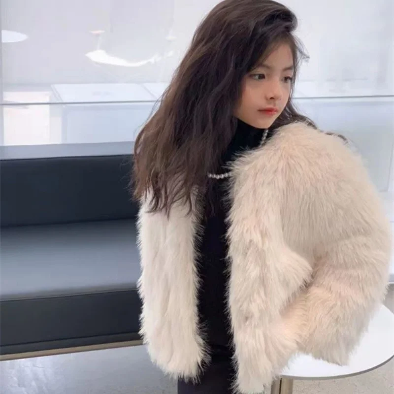 Girls Coat Jacket Winter Cotton Windbreak 2023 Stylish Warm Plus Thicken Velvet Furs School Outwear Children\'s Clothing