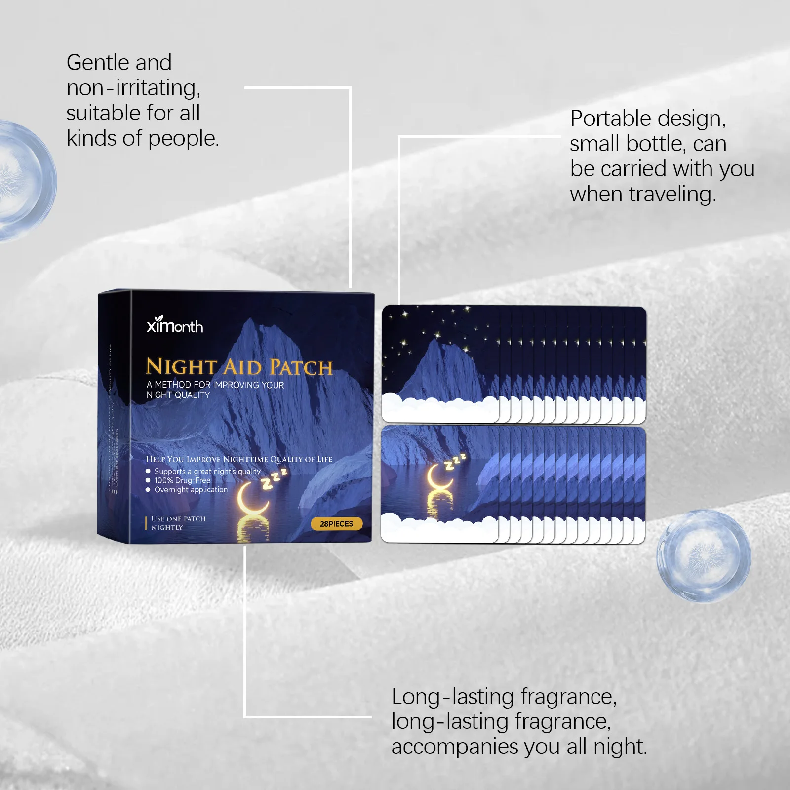 Deep Sleep Patch Natural Herbal Sleep Aid Sticker Relieve Stress Fatigue Calm Mood Help Fall Asleep Fast Nighttime Sleep Care