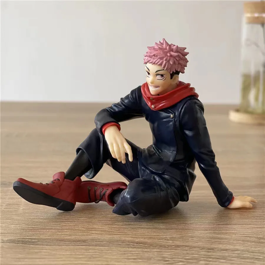 New 8CM Anime Jujutsu Kaisen Figure Itadori Yuji Gojo Satoru Seated Noodle Stopper Model PVC Collectible Toys Static Doll