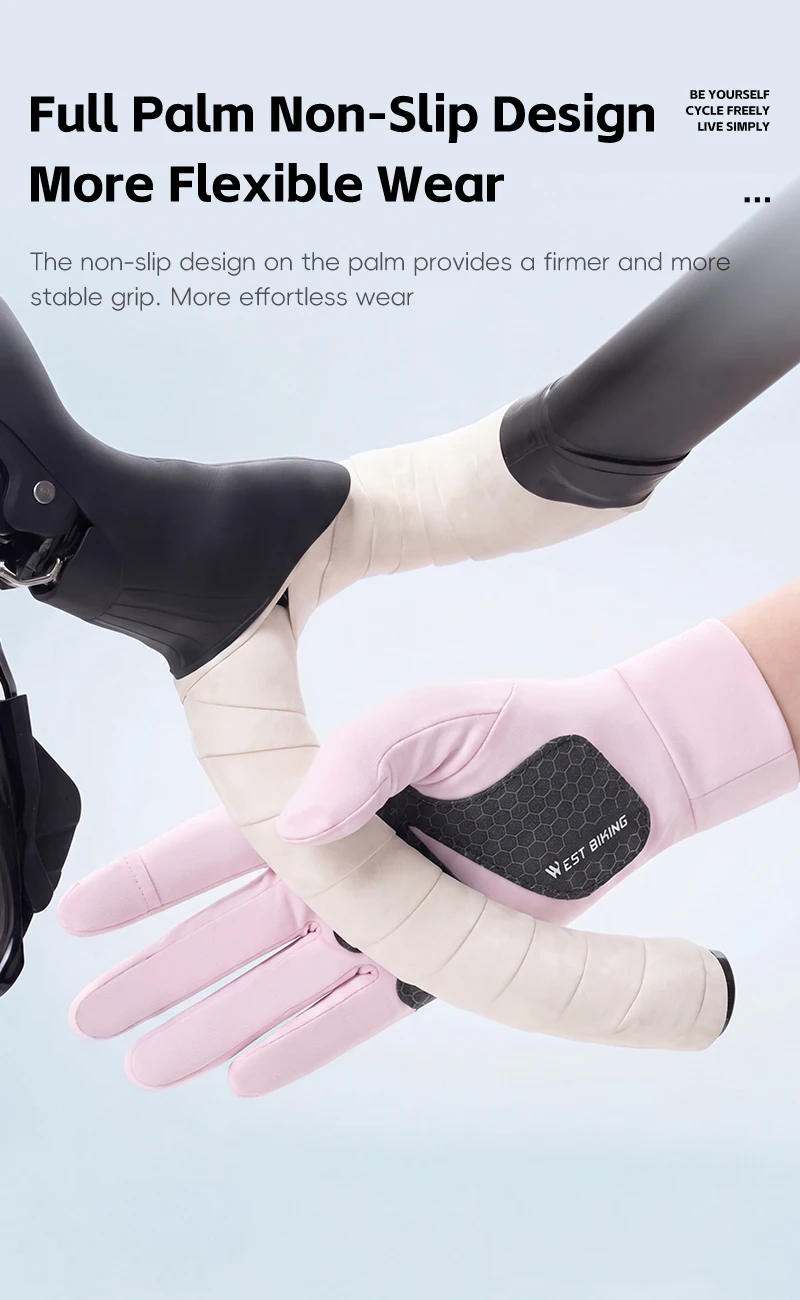 WEST BIKING Damen Fahrradhandschuhe, Flip-Finger, Touchscreen-fähig, Vollflächen-Polsterung, rutschfest, UPF 50+, für Frühling, Sommer, Herbst, Rennrad – Detail 7