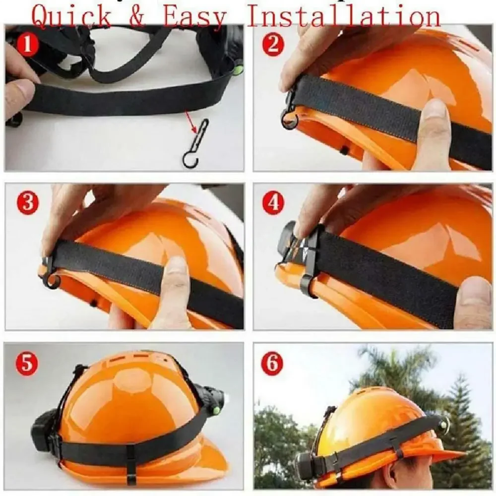 10 Stück Kunststoff-Helmclips, Befestigungsklammern für Stirnlampen, schwarzes Set, rutschfeste Stirnlampen-Halterung, Schutzhelm-Haken, Outdoor-Werkzeuge – Detail 8