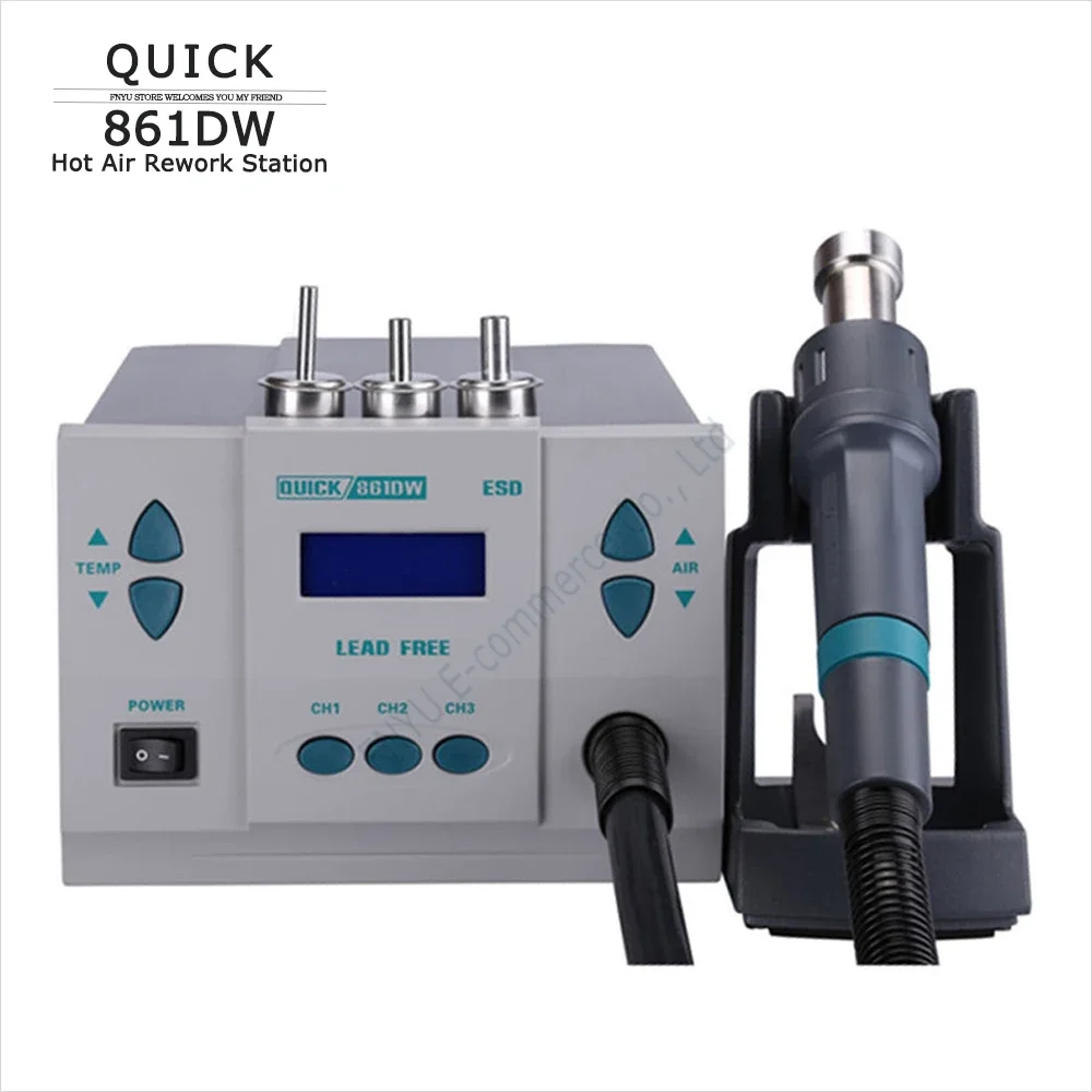 QUICK 861DW Hot Air Rework Station Soldering Station Intelligent Digital Display 1000W Desoldering Station For PCB Chip Repair