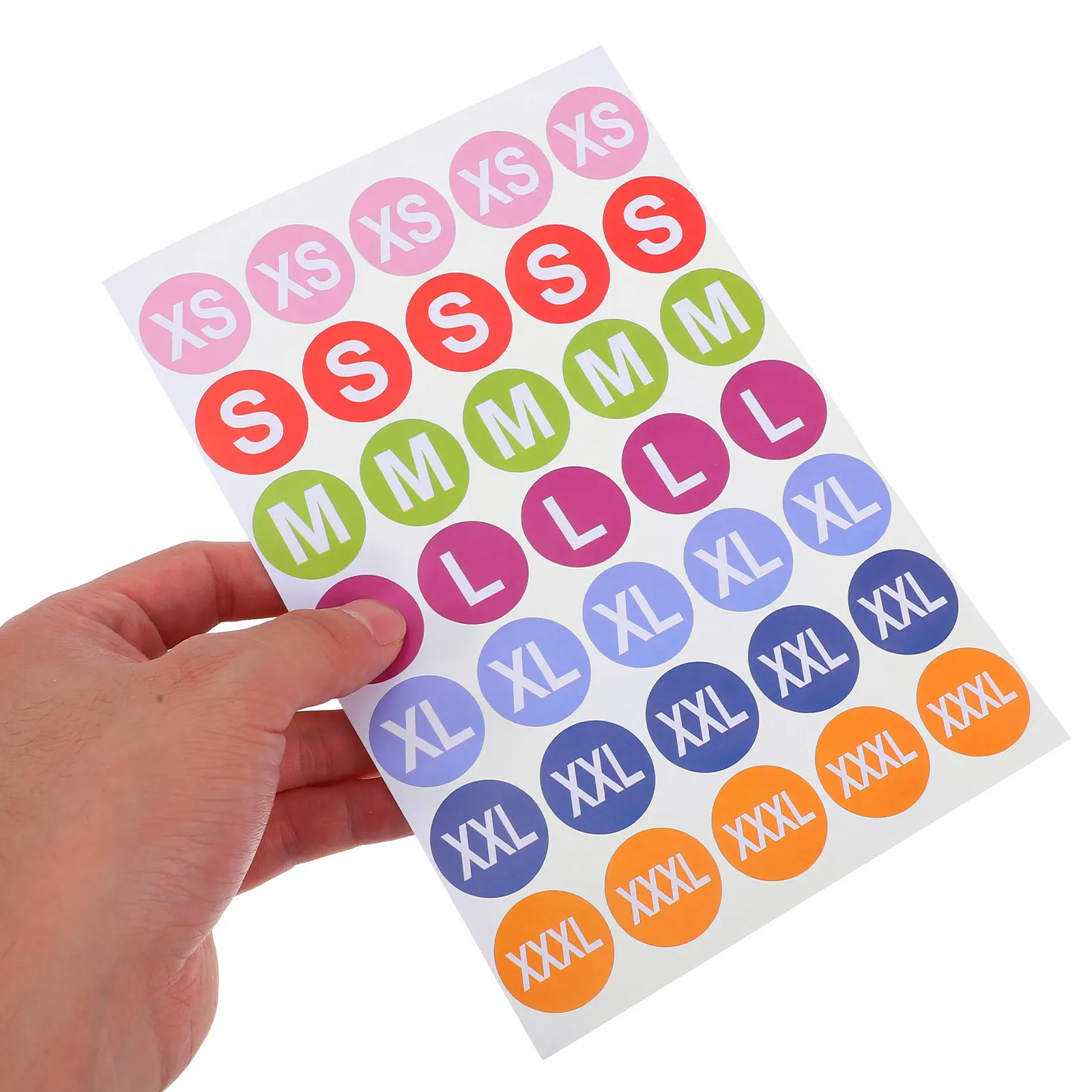 

25 листов самоклеящихся этикеток для размеров одежды, многоразовые, универсальные, для футболок, головных уборов, обуви, портативные