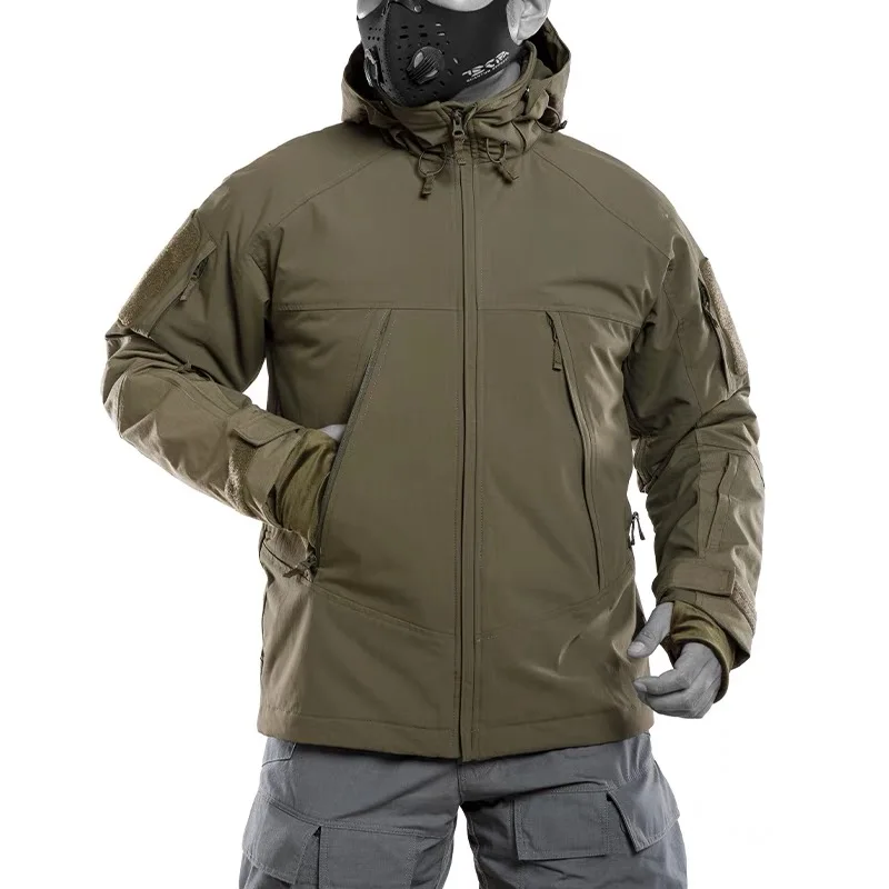 

Мужская зимняя ветрозащитная теплая ветровка с капюшоном, уличные походные куртки, тактическая куртка, камуфляжная хлопковая одежда