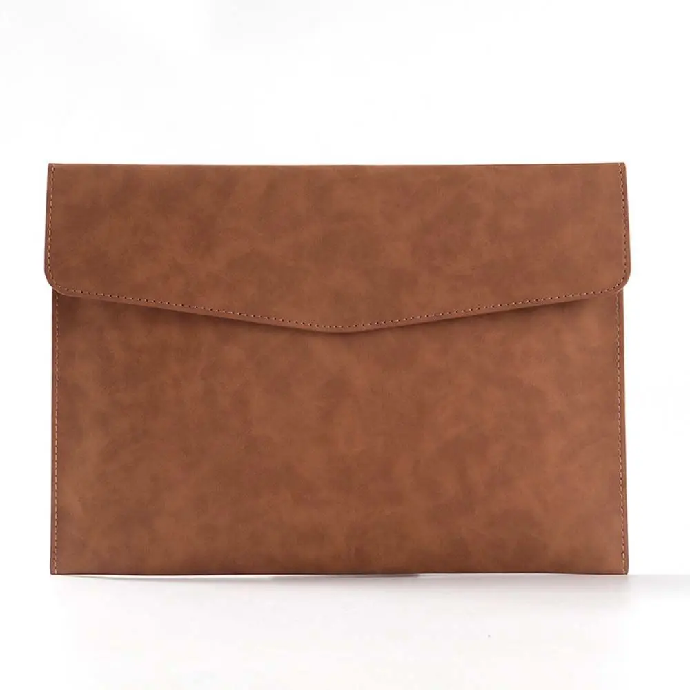 Sac de bureau et scolaire en cuir PU grande capacité avec bouton, pour ordinateur portable et documents, idéal pour le classement professionnel