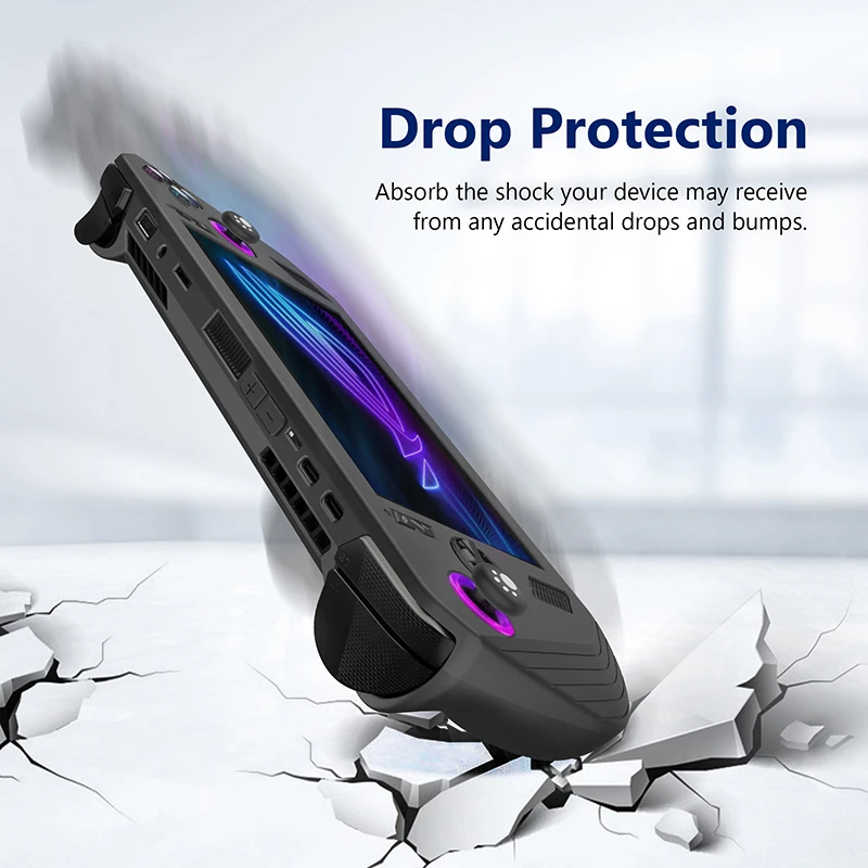 For Asus ROG Ally X Gaming Console Silicone Protective Cover Shockproof Protector Shell Sleeve Anti-Scratch Protective Skin Case