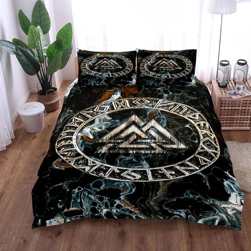 Vigvisir Viking Art Constellation Bedding Set EU Single Double King US Twin Full Queen King Ethnic Duvet Cover Set Birthday Gift