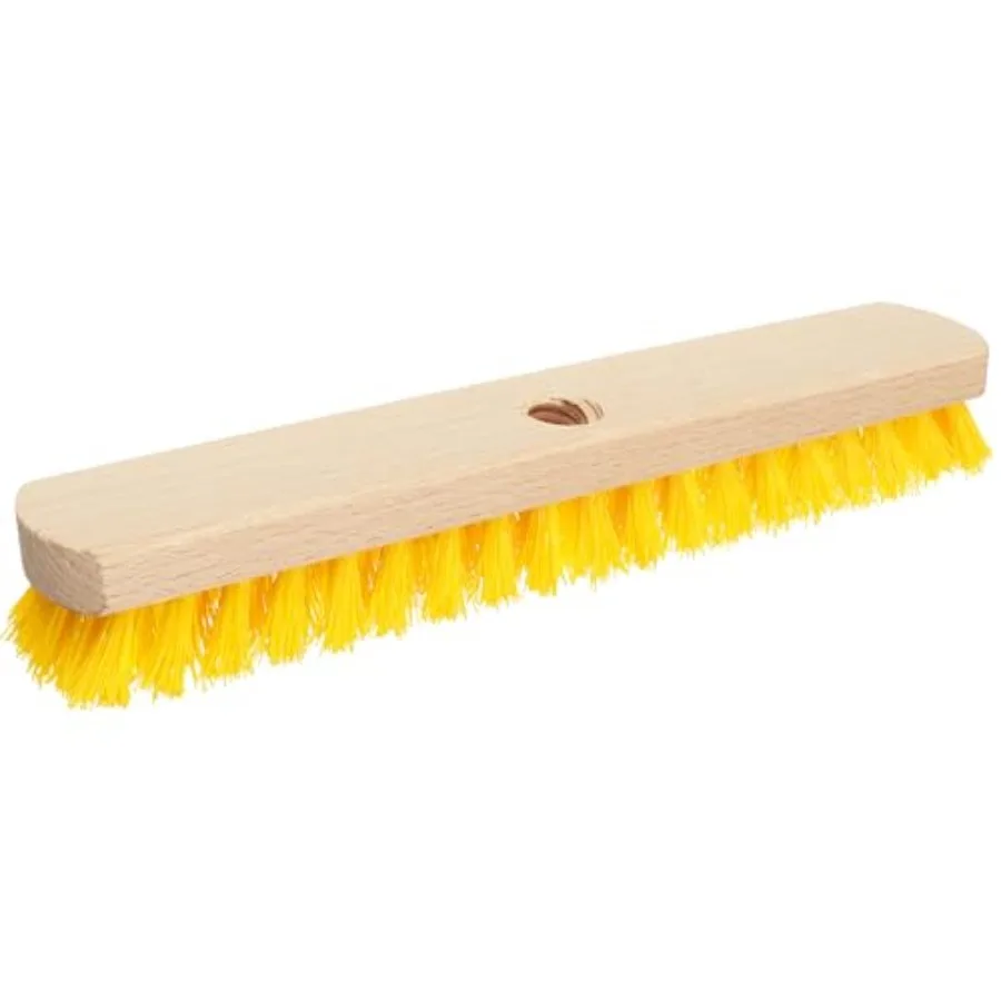 Deck Scrub Brush Head - Deck Brush for Scrubbing Heavy Duty, Scrub Broom Head with Hard Nylon Bristles, Concrete Brush, Outdoor
