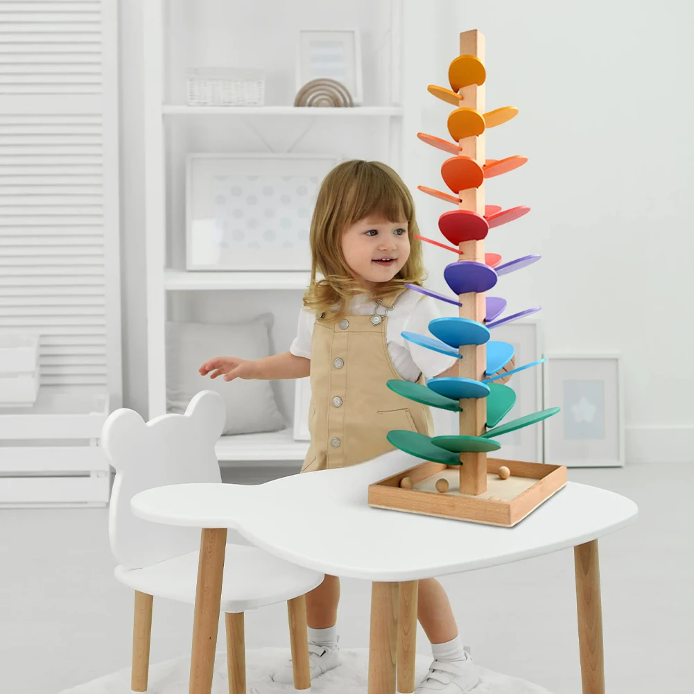 Arcobaleno in legno Musica che suona alberi Sviluppo delle abilità motorie fini Petalo arcobaleno Building Block Albero della saggezza Giocattoli educativi per bambini