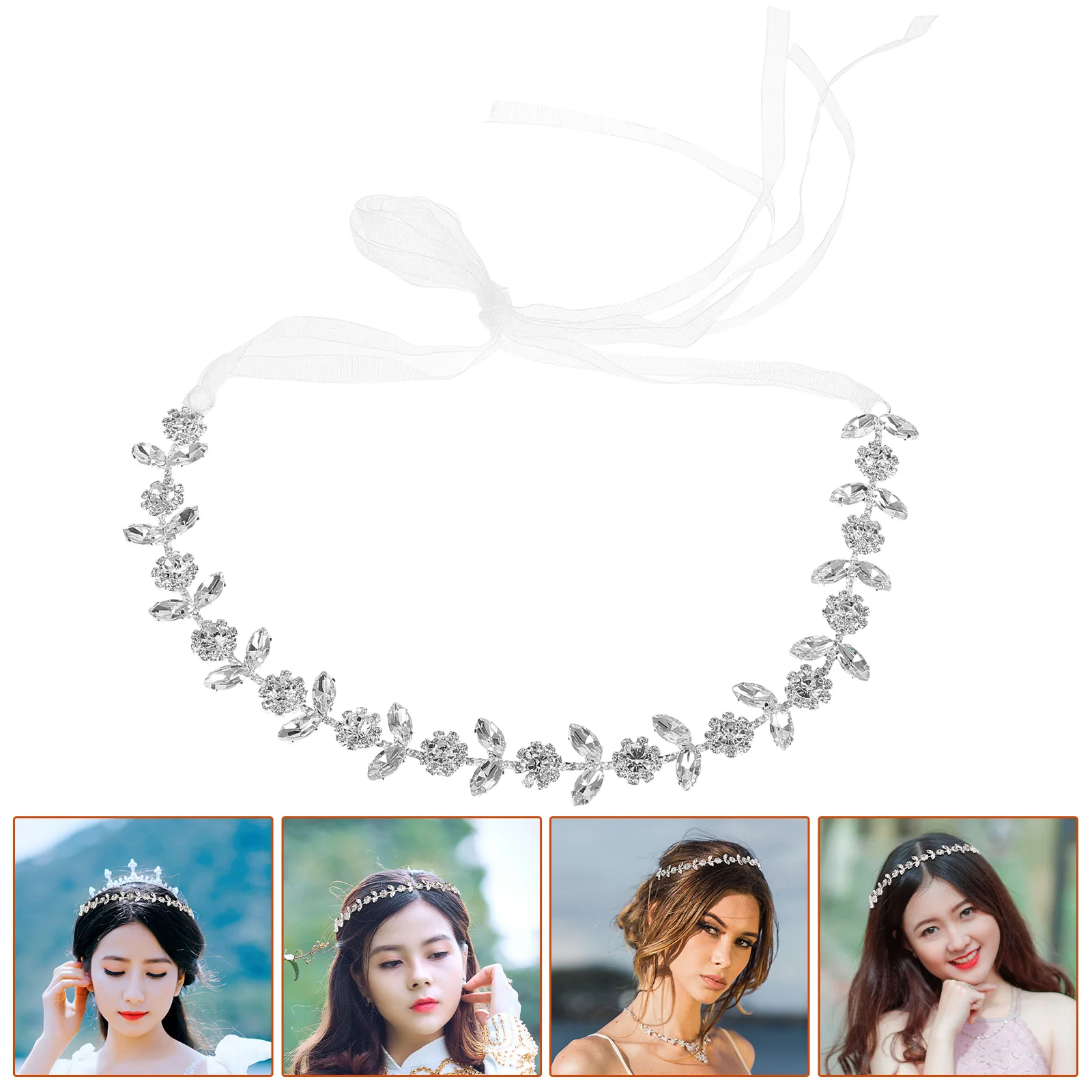 

Crystal Headband Bridal Rhinestone Headpiece Hairband for Women Wedding Headwear Alloy Miss