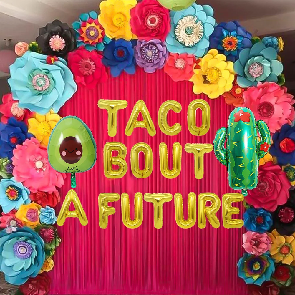 

Avocado Cactus Balloon Hawaiian Colors Aluminum Film Party Supplies Summer Theme Festive Atmosphere Balloons Home Bar Club Photo