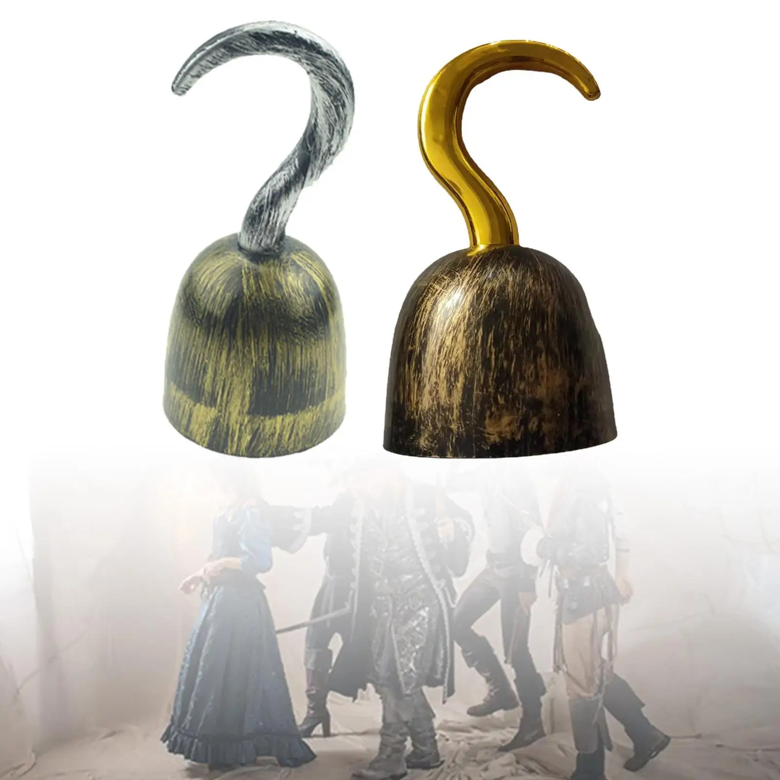 Captain Hook Costume Halloween Decor Photo Props Stylish Pirate Hook Toy Cosplay for Party Dress up Carnival Masquerade Children