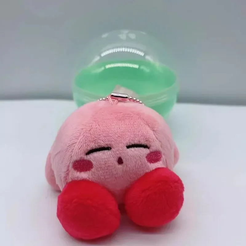 Cute Kawaii Gashapon Kirby Soft Plush Pink Demon Doll Figure Capsule Toy Cute Anime Bag Keychain Mini Kids Gift