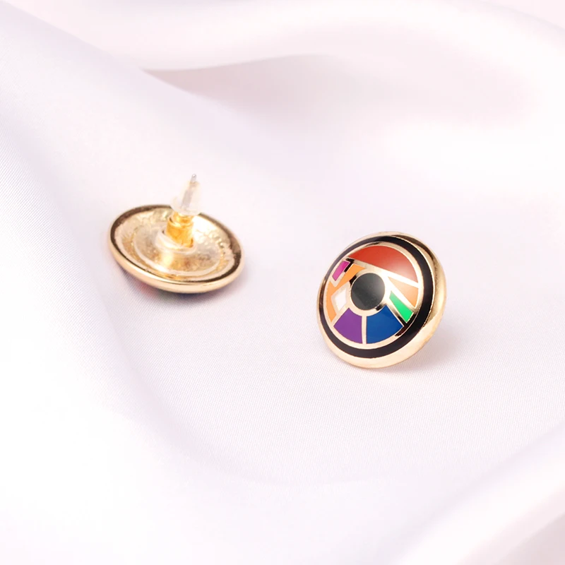 R&X Sets Stainless Steel Enamel Necklace Stud Earrings Fashion  Gold Silver Plated Earrings Necklace Set Wedding Accessories