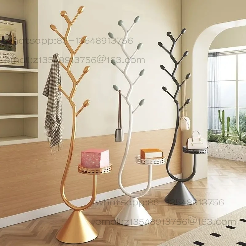 Wholesale movable living room coat rack household branch hanging bag rack