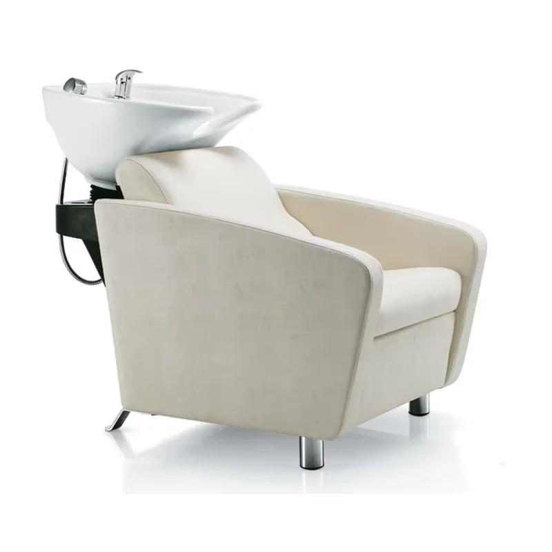 

!@！@Modern Durable Comfortable Bed-style Design Hair Salon Chair Synthetic Leather Backwash Shampoo Unit Ceramic Basin Hospital