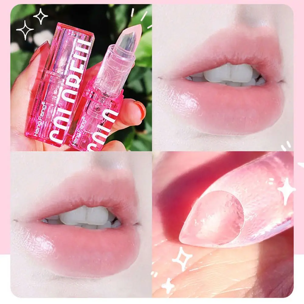 Portable Nourishing Lip Care Moisturizing Lip Plumper Lip Moisturizer Transparent Lip Balm Crystal Lip Gloss Jelly Lip Stick