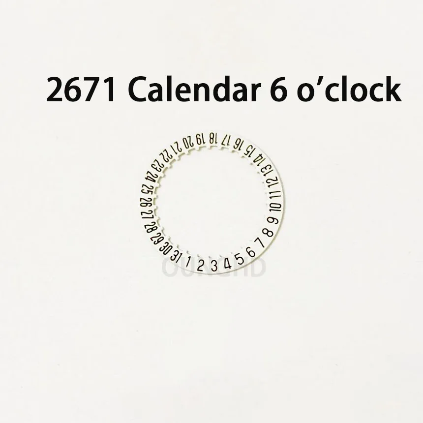 Подходит для движущегося диска 671 с календарем, положение 3 часов, положение 6 часов, белый золотой диск с календарем 2671