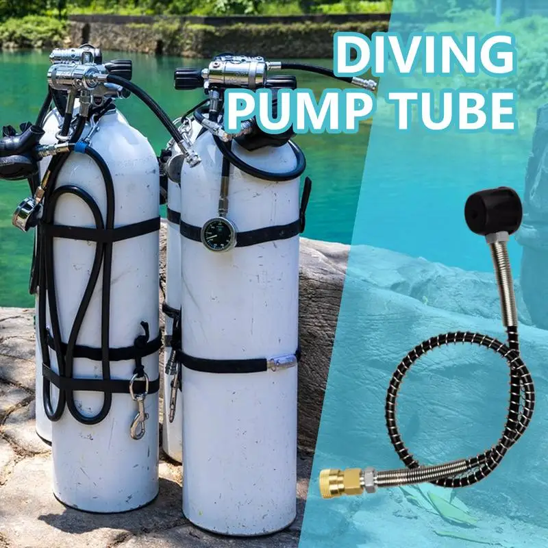 Diving Tank Pump Tube Snorkeling Pump Tube Convenient Tank Hose Divers Inflater Accessory Diving Pump Extension Hose Tube For