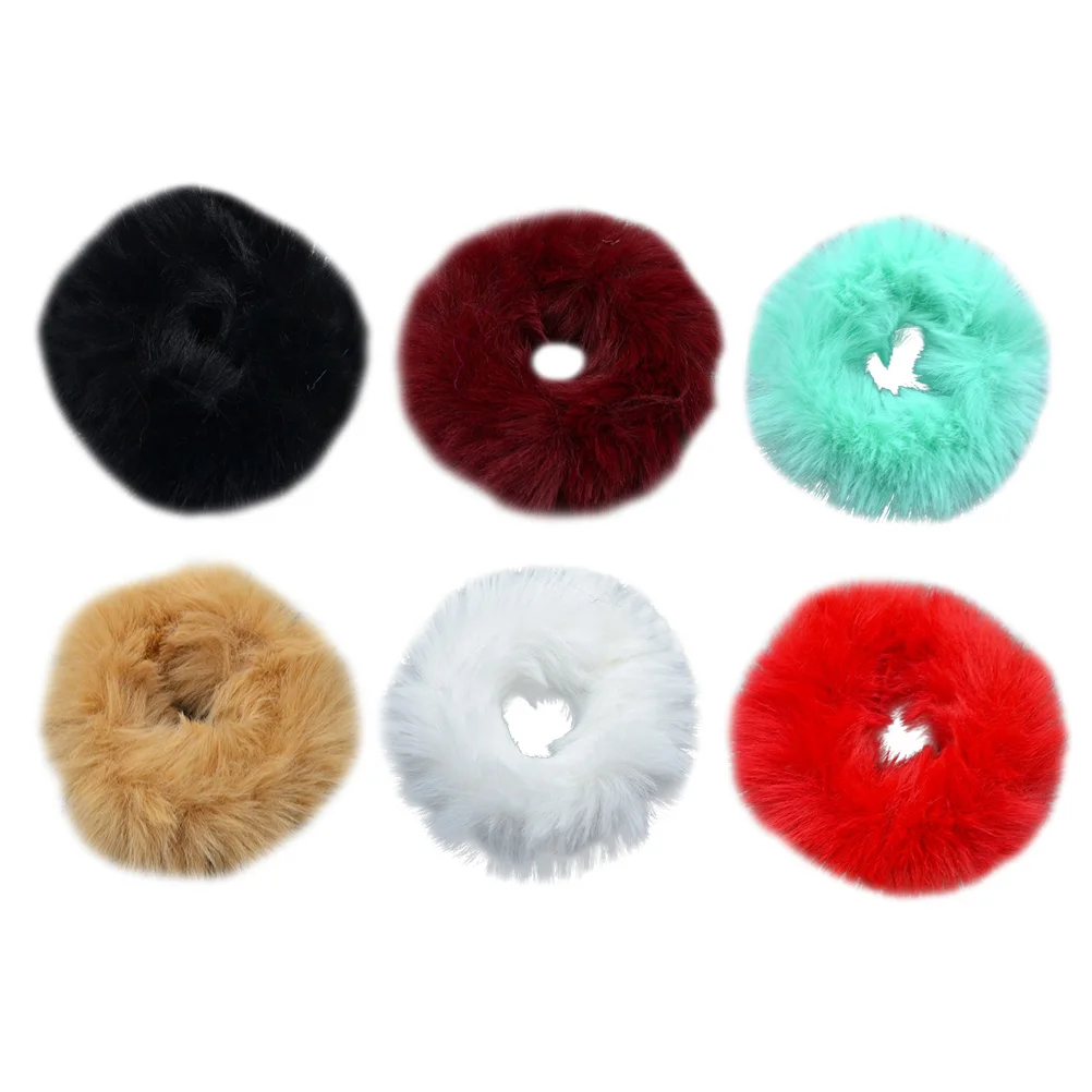 

Scrunchies Imitation Rabbit Rope Headdress Ties Ponytail Holder Solid Color Ties Lovely Hair Rings Hair Band Daily Wear
