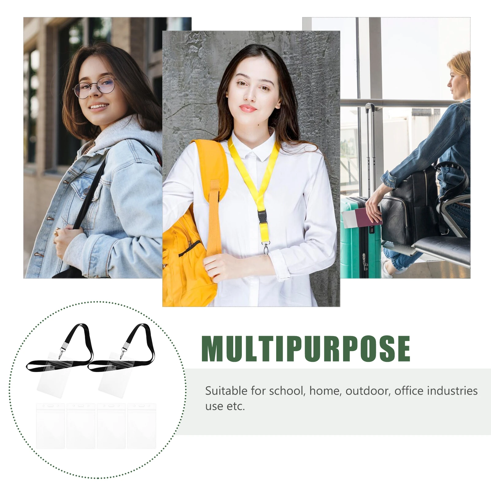 

6 Pcs Suitcase Label Card Holder Work Name Tag Badge Boarding Pass Luggage Cover ID