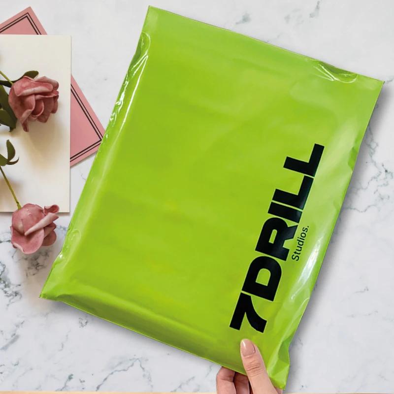 Green Mailing Bags To Pack Products Shipping 25x30cm 100 Poly Mailer Courier Custom packaging Logo Letter Set Envelope Sending