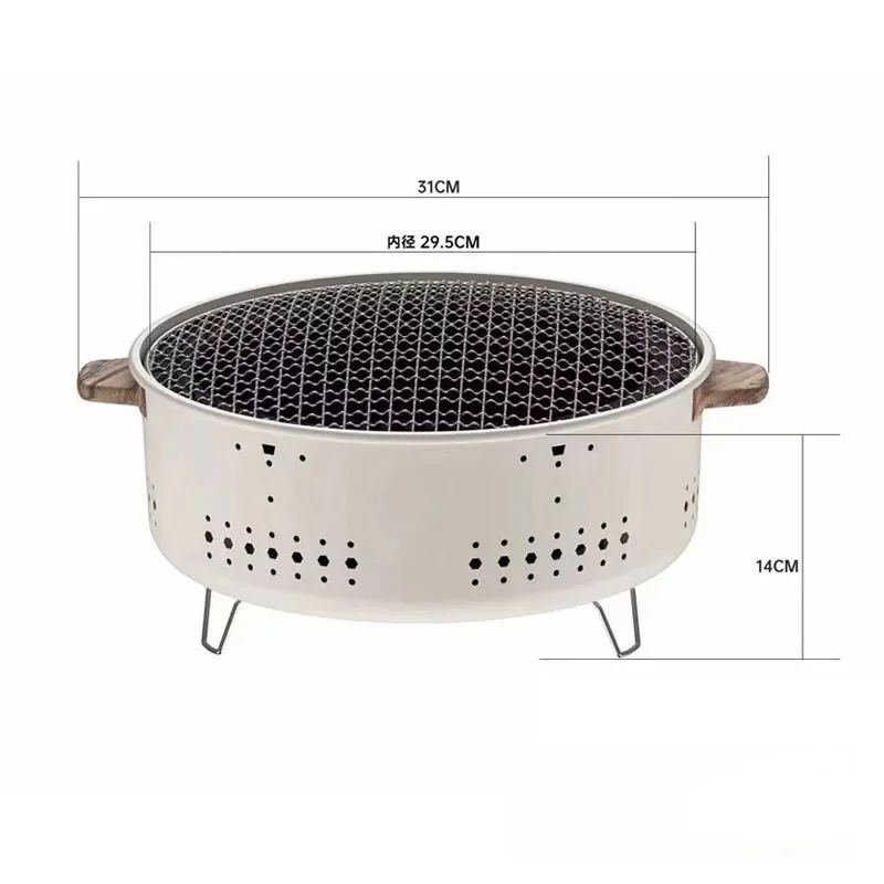 

Round Barbecue Stove Portable Charcoal Fire Stove Multifunctional Meat Roasting Grill for Outdoor Camping Picnic Travel