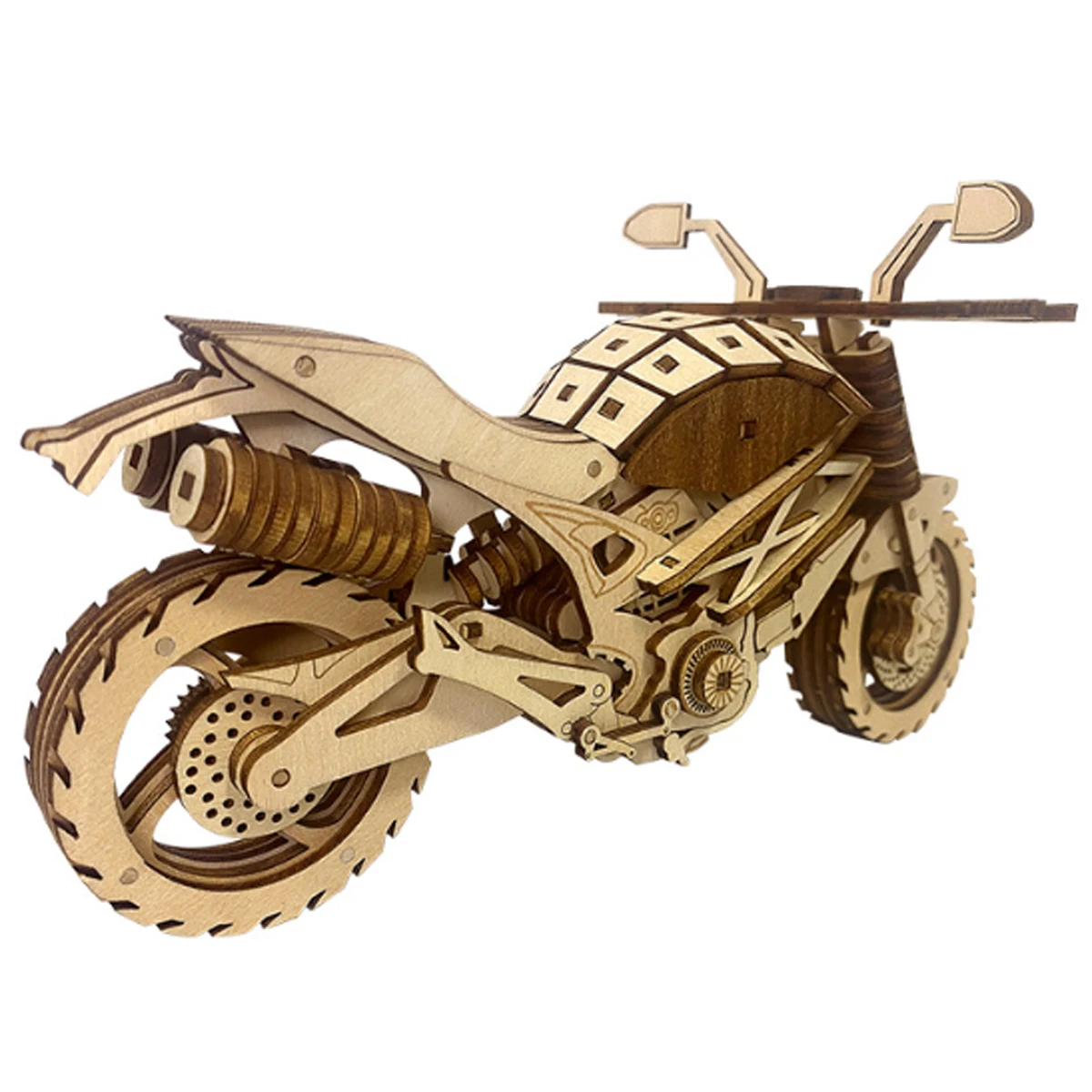 Motorcycle 3D Car Wooden Puzzle Scale Model,DIY Model Kit, Handcraft Gift,Home Decoration,Mechanical Model Kit, Building Toy