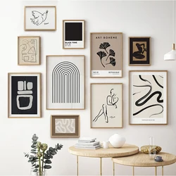 Geometric Line Picasso Matisse Abstract Poster for Wall Art Decorative Painting Black and White Canvas Picture Living Room