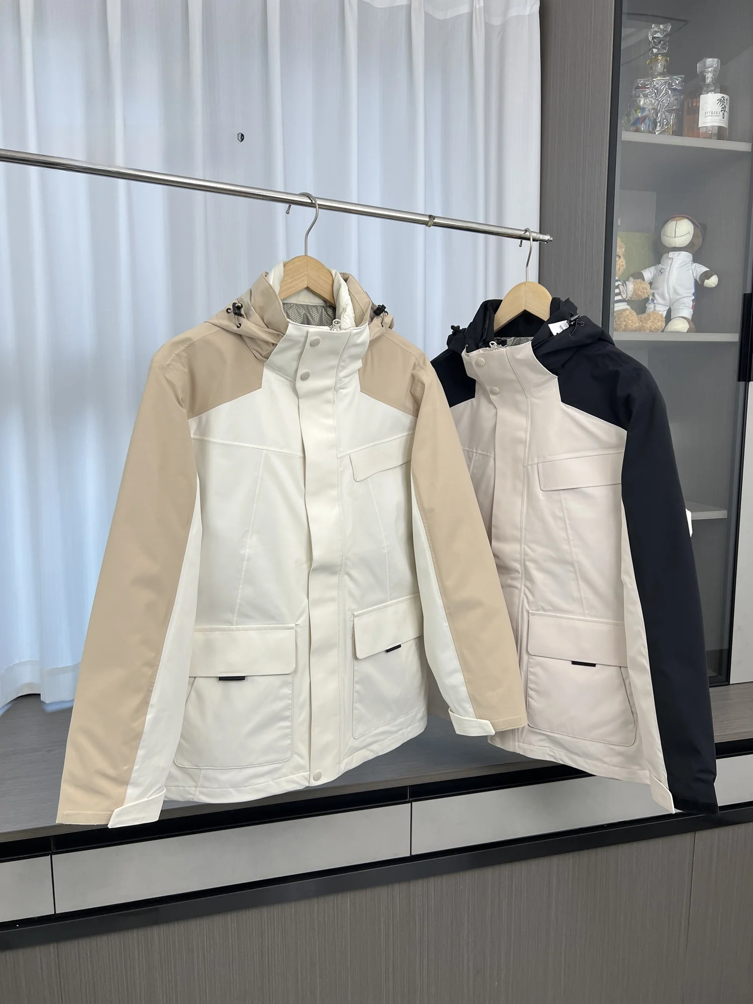 

Outdoor Tee-in-One Couple Sle Men's down Jaet Windproof Waterproof Warmth Retaining Hiking Clothing Du down Filling