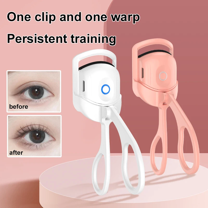 Heated Eyelashes Curler Portable USB Rechargeable Electric Eyelash Curler Quick Heating & Long Lasting Eyelashes Curling Effect