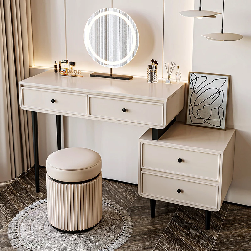 Cômoda moderna mesa de vaidade organizador gavetas quarto vaidade mesa armazenamento coiffeuse avec miroir et tabouret móveis do quarto