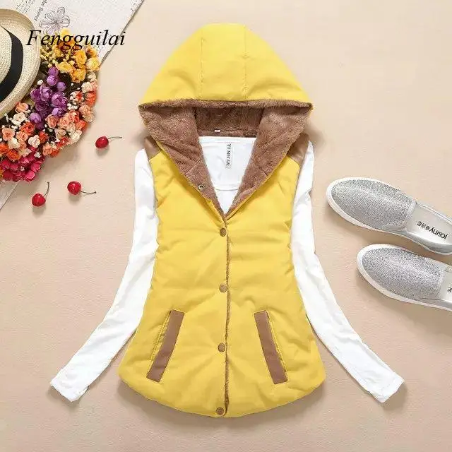 

2026 Autumn and Winter New Women's Clothing with Velvet Candy Color Hooded Cotton Coat, Vest Women's Coat, Lamb Velvet