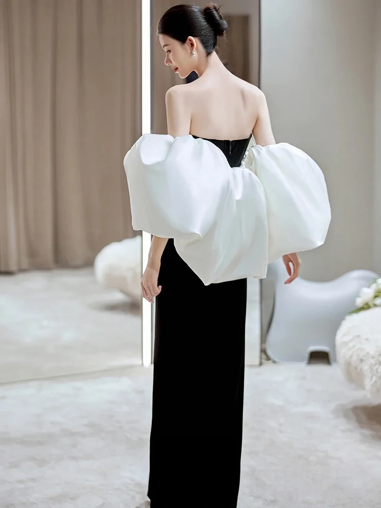 ชุดเจ้าสาวเอเล บลา ฟิ เทลพร้อมดีไซน์สายรัดสำหรับงานเลี้ยงฉลองมงคลสมรส พิธีหมั้น และงานพิธีการอย่างเป็นทางการ