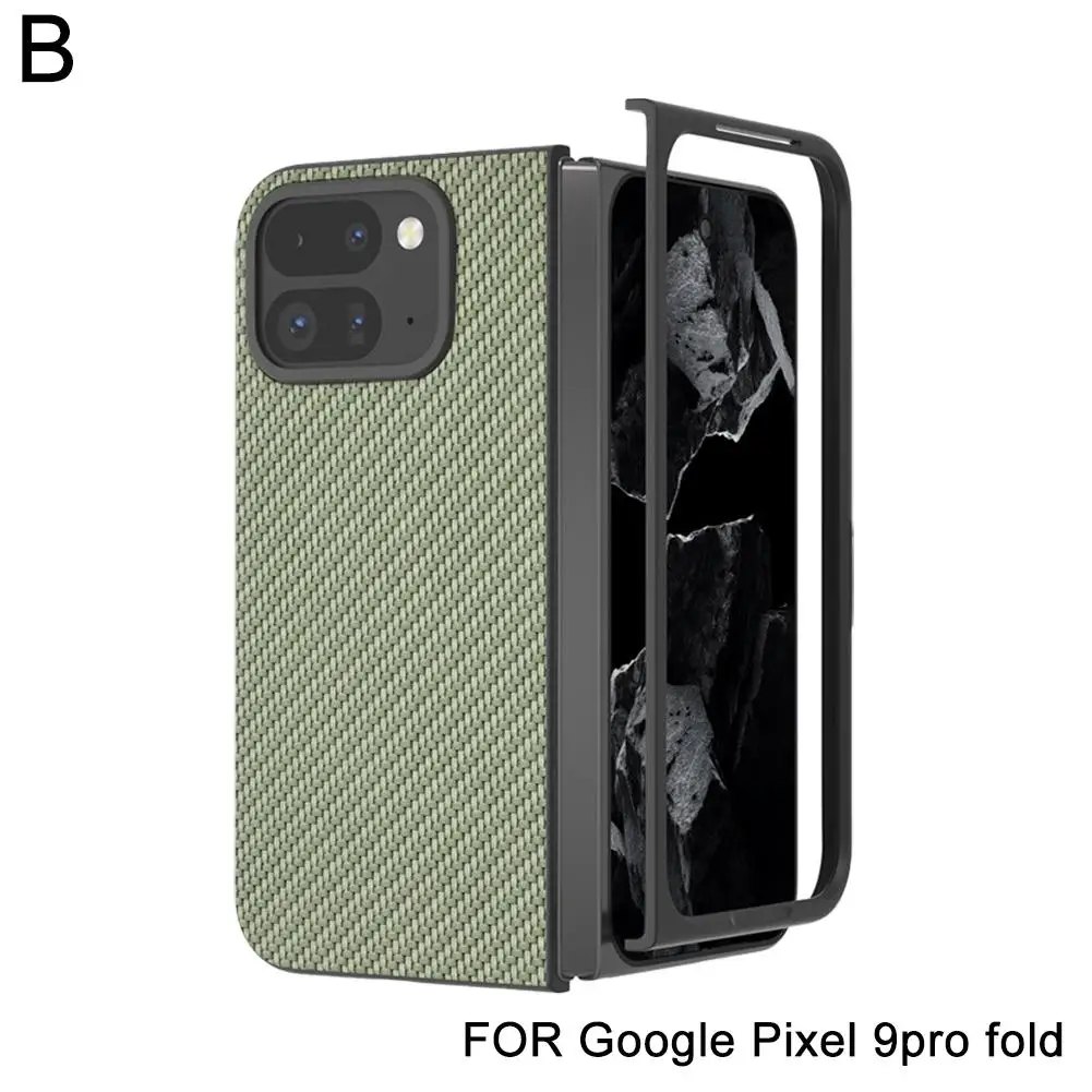 For Google Pixel 9 Pro Fold Carbon Fiber Leather Fall For The Phone Drop-proof Anti-scratch H0v6