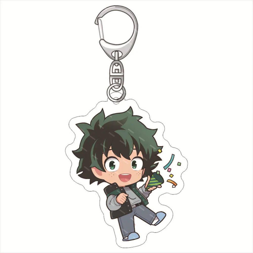 Anime My Hero Academia chain Cartoon Characters Acrylic Pendant Keyring Jewelry Key Ring Acrylic Pendant  friend Toy Gift